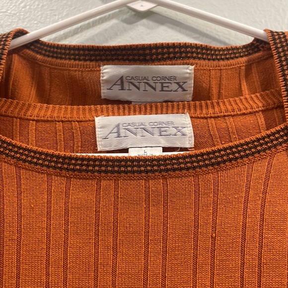 Vintage Retro Burnt Orange Annex Short Sleeve Top and Cover Up/Sweater - Picture 2 of 7